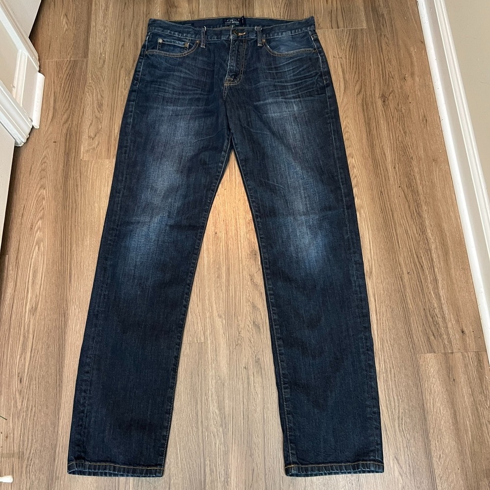 Lucky Brand 221 Original Straight Jeans Men's 34 Measures 36 Dark Wash Denim